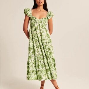 Abercrombie green floral dress